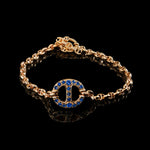 14mm Single-Link Bracelet with Diamonds (Emeralds, Rubies, Blue Sapphires) in 18K gold, view 8