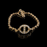 14mm Single-Link Bracelet with Diamonds (Emeralds, Rubies, Blue Sapphires) in 18K yellow gold by HOORSENBUHS®