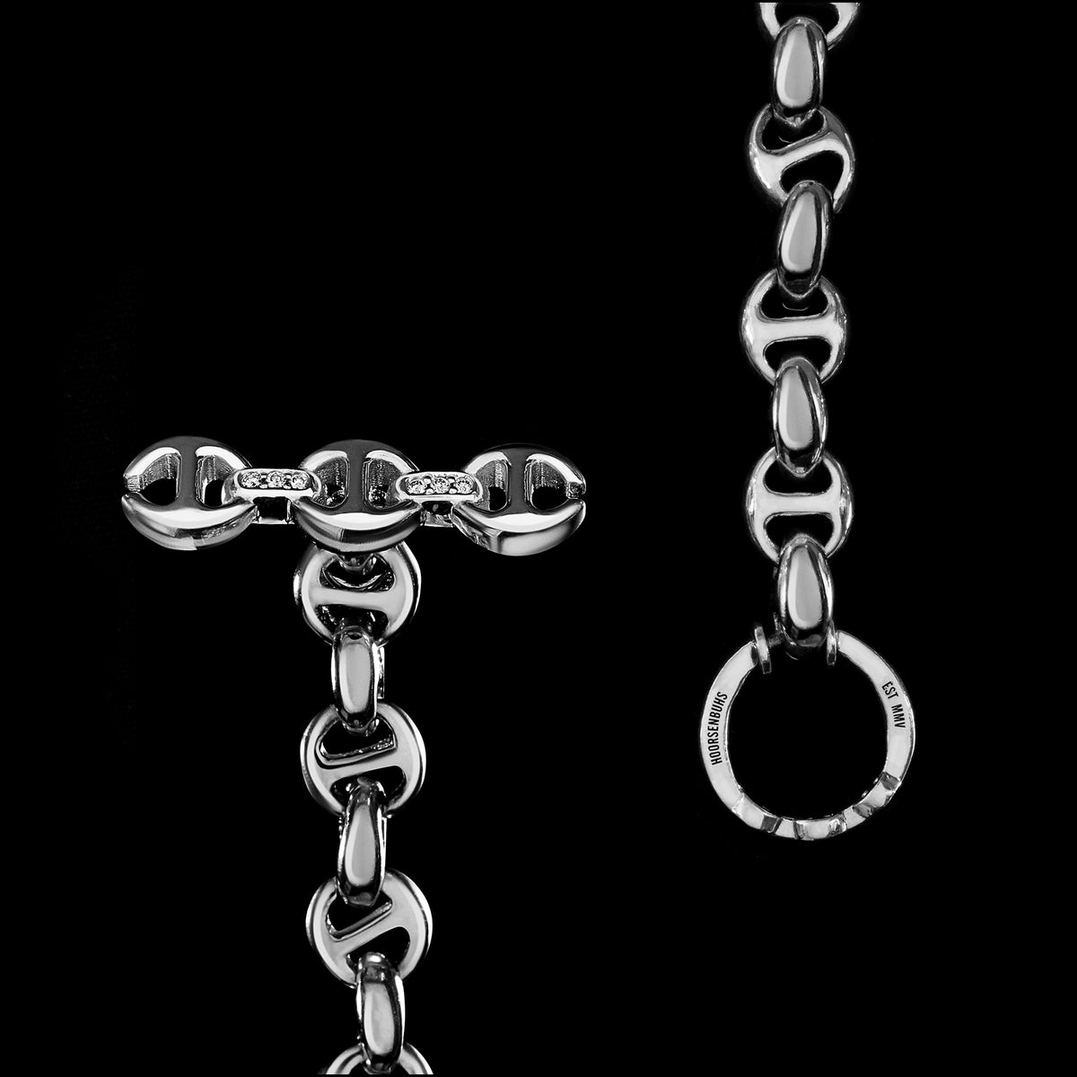 15mm Open-Link™ Necklace - 30" in sterling silver, toggle closure detail