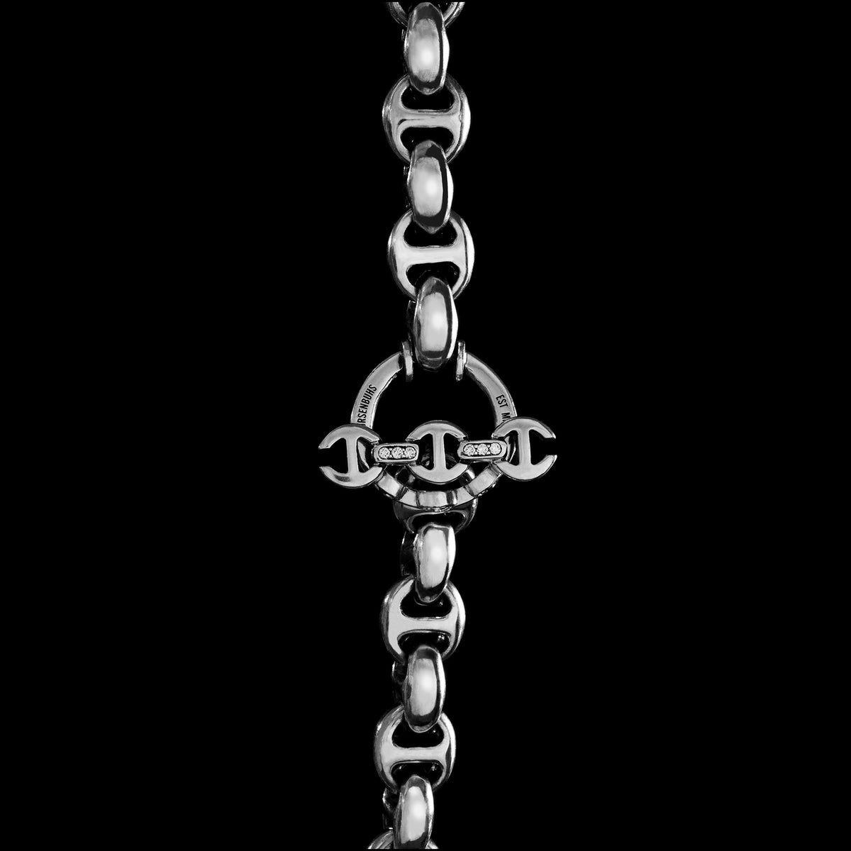 15mm Open-Link™ Necklace - 30" in sterling silver, toggle closure detail, view 2