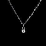 19mm Lock pendant in 18K white gold, hanging