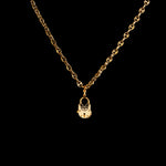 19mm Lock pendant in 18K yellow gold, hanging