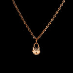 25mm Lock pendant in 18K rose gold, hanging