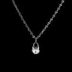 25mm Lock pendant in sterling silver, hanging
