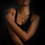 30mm Lock pendant in sterling silver, worn on the neck