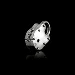 30mm Lock pendant in sterling silver, back view