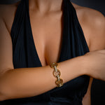 MMV Medium Link Bracelet with Diamond Bridges in 18K gold