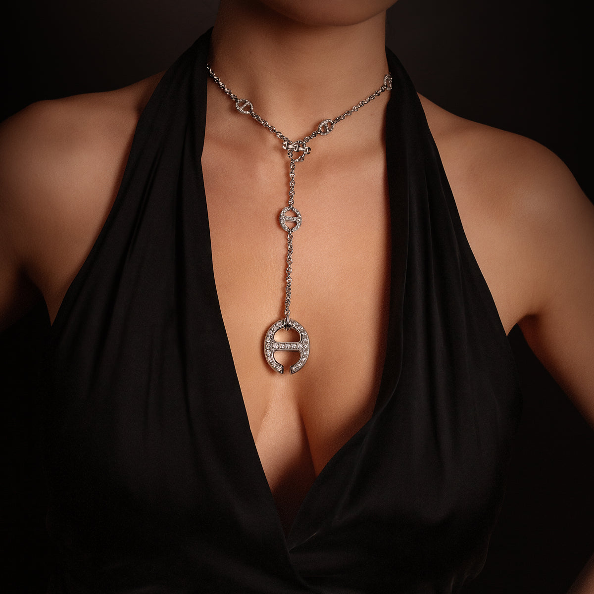 Grand Solo-Link Lariat with Diamonds necklace