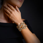 MMV Medium Link Bracelet Antiquated in 18K gold, view 2
