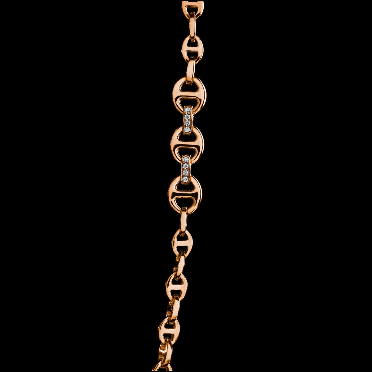 3mm Open-Link™ Necklace with Diamond Pendant - 26" in 18K gold, view 3