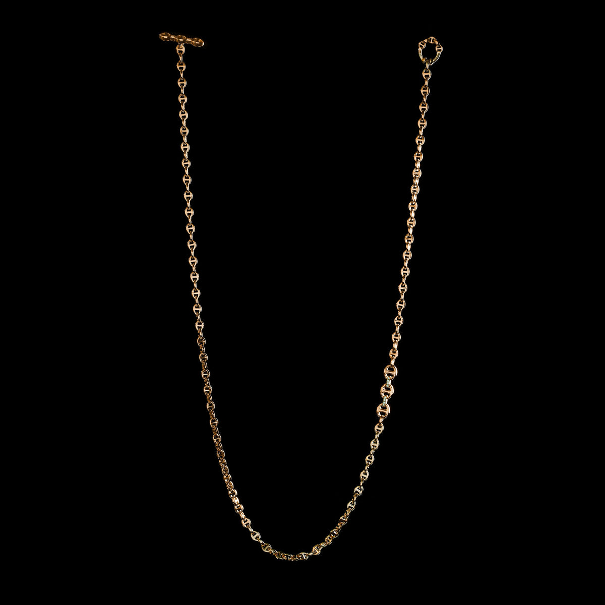 3mm Open-Link™ Necklace with Diamond Pendant - 26" in 18K rose gold, back view