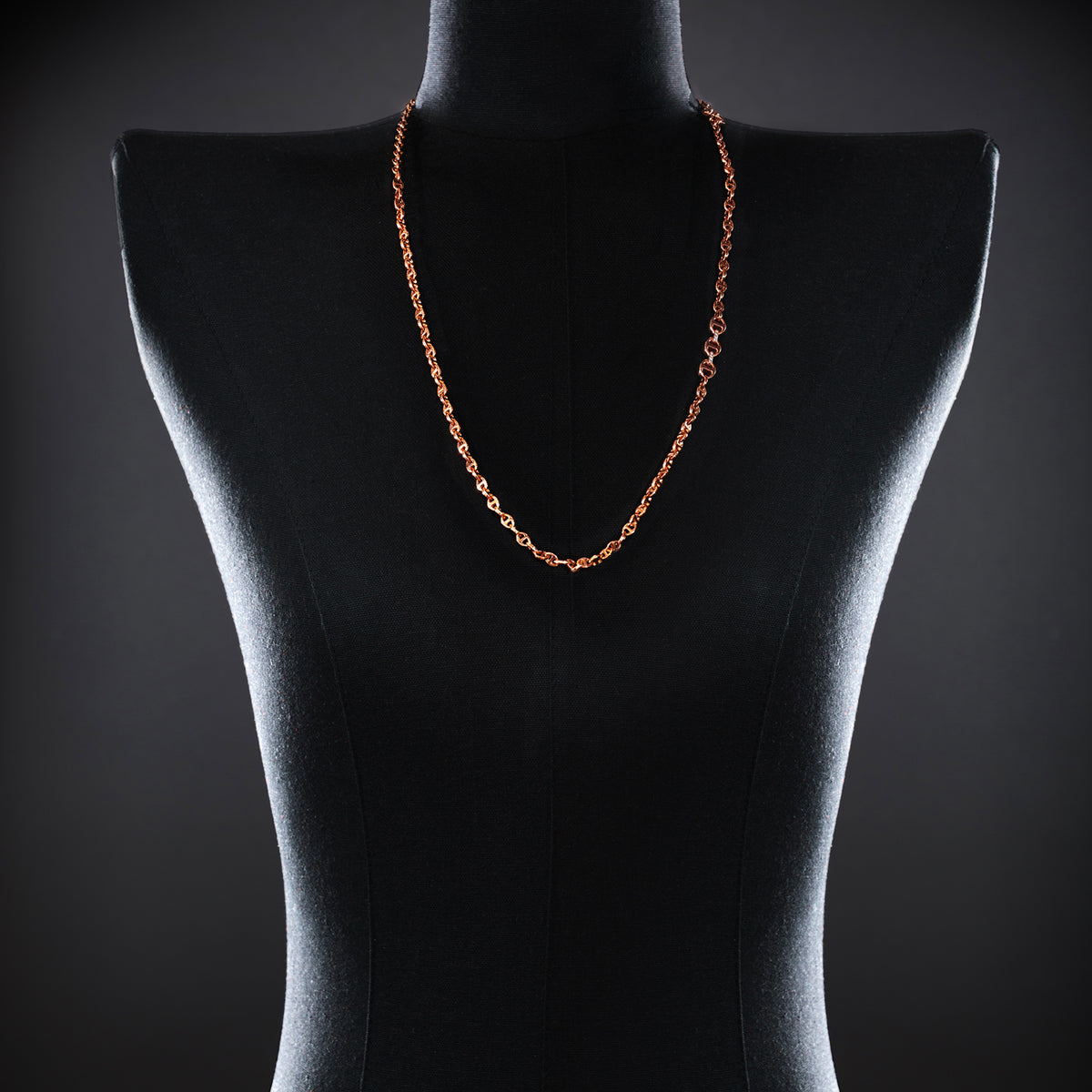 3mm Open-Link™ Necklace with Diamond Pendant - 30" in 18K rose gold