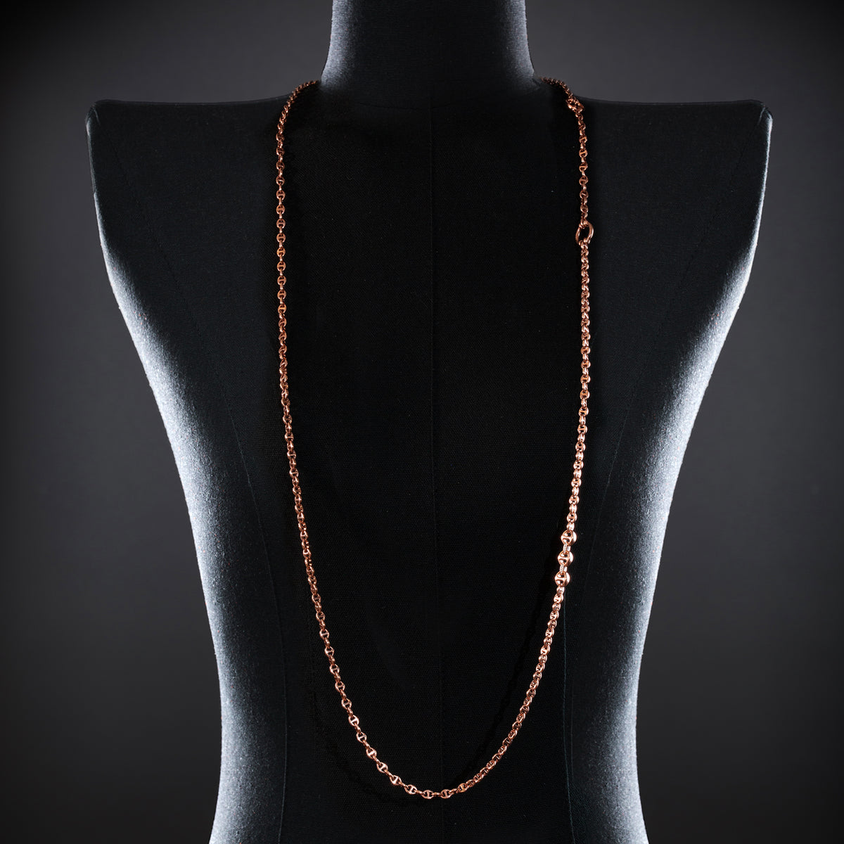 3mm Open-Link™ Necklace with Diamond Pendant - 42" in 18K rose gold