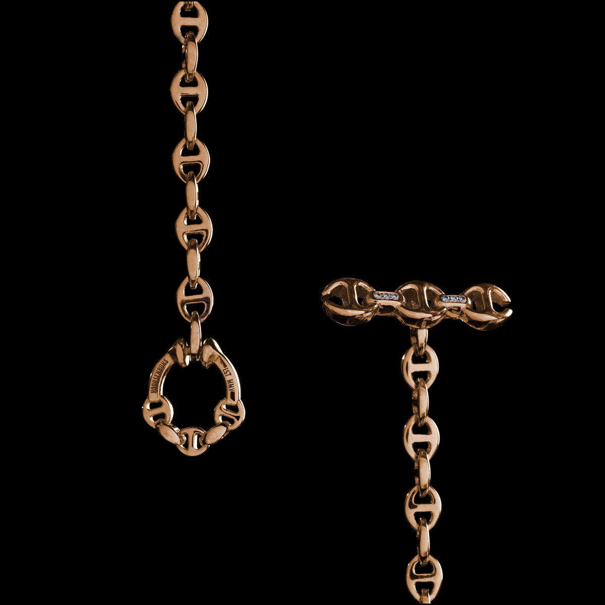 3mm Open-Link™ Bracelet in 18K gold, toggle closure detail, view 2
