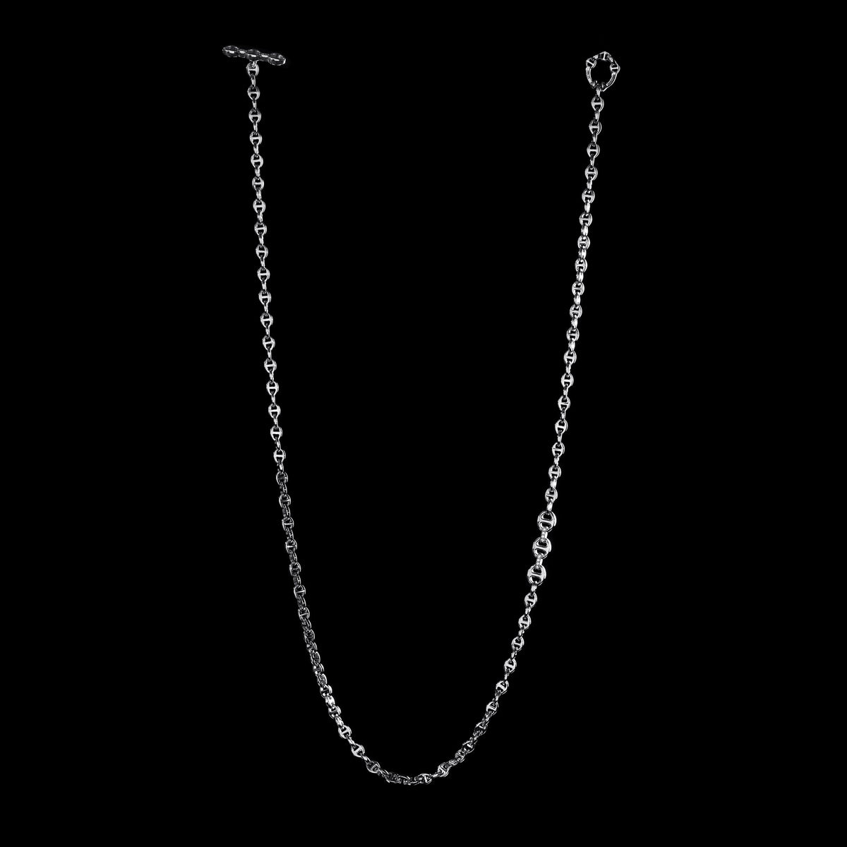 3mm Open-Link™ Necklace with Diamond Pendant - 26" in 18K white gold, back view