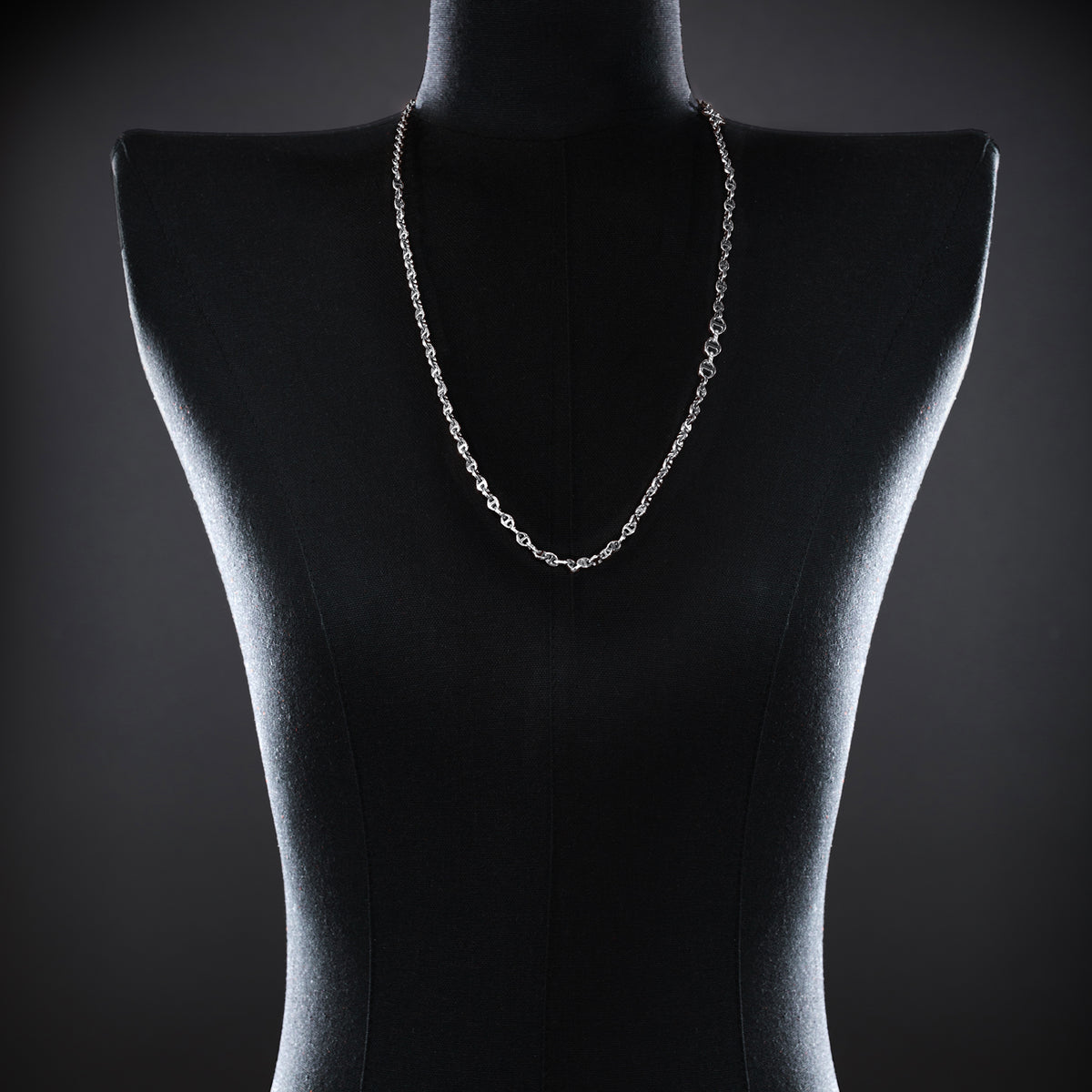3mm Open-Link™ Necklace with Diamond Pendant - 30" in 18K white gold