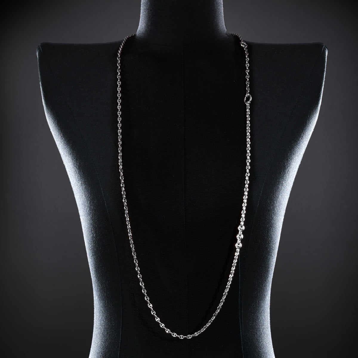 3mm Open-Link™ Necklace with Diamond Pendant - 42" in 18K white gold