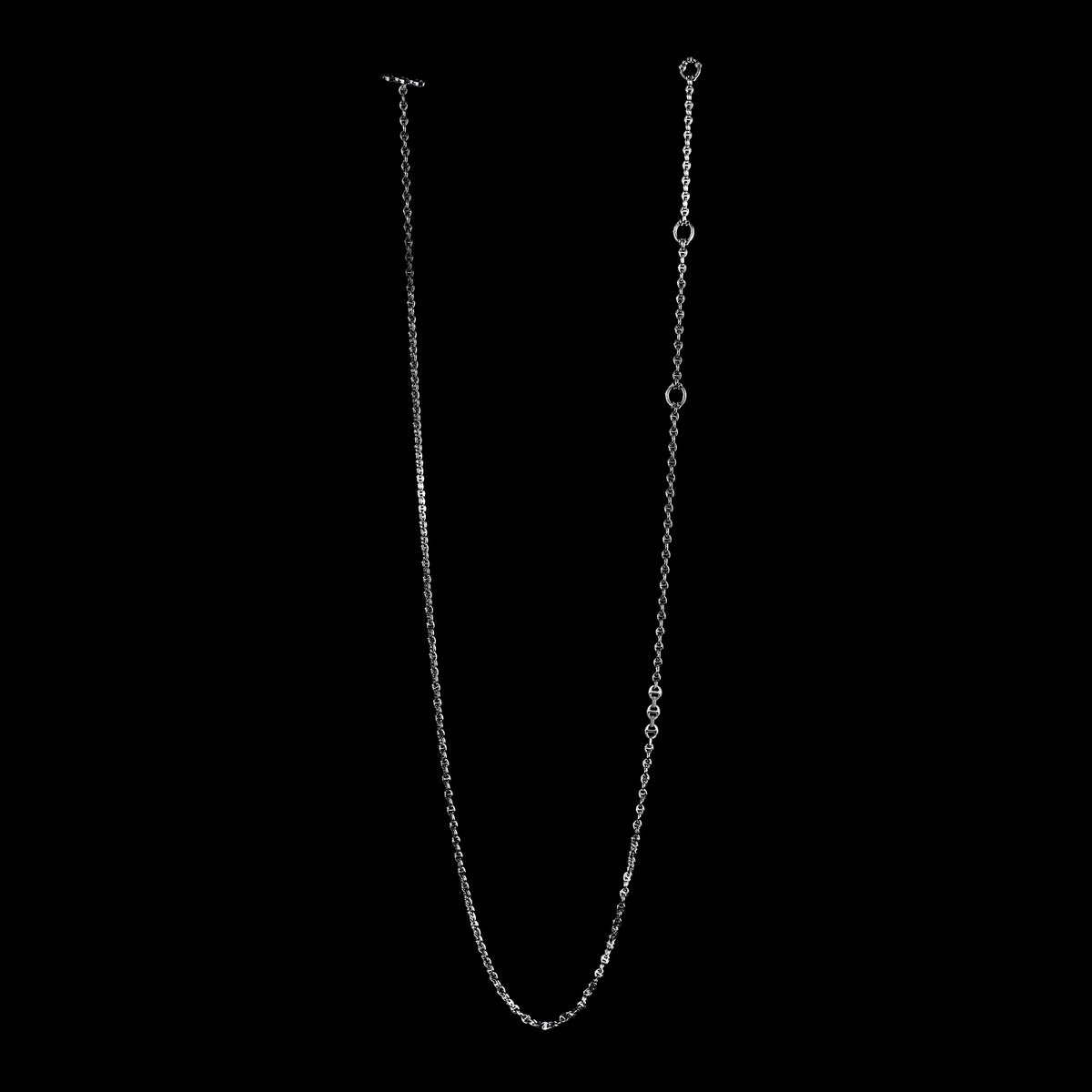 3mm Open-Link™ Necklace with Diamond Pendant - 42" in 18K white gold, back view