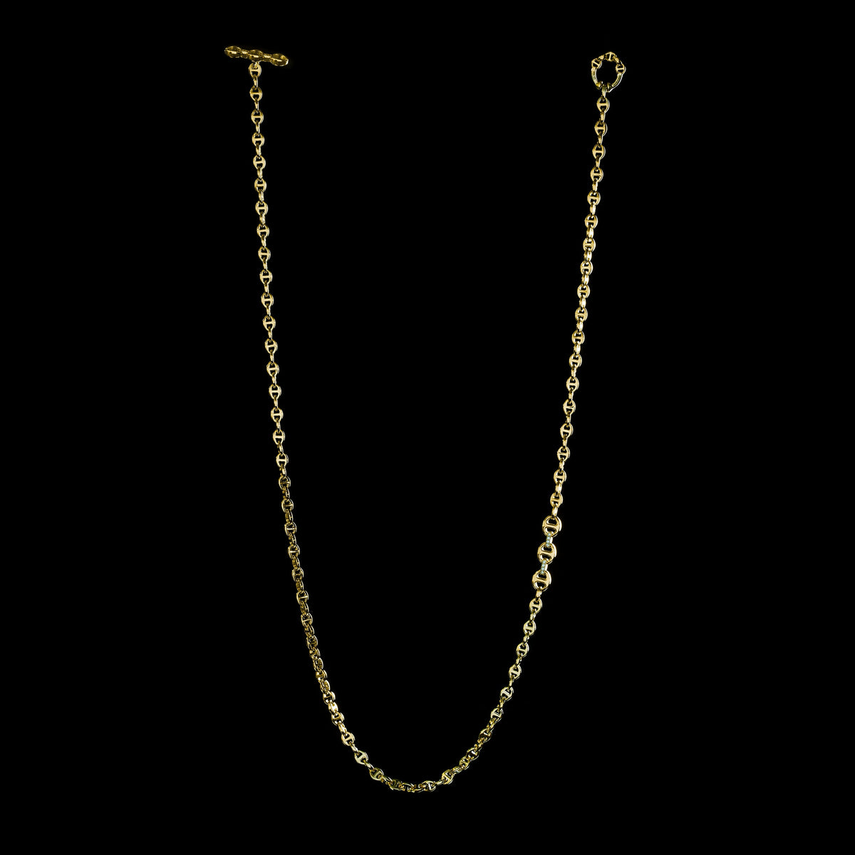 3mm Open-Link™ Necklace with Diamond Pendant - 26" in 18K yellow gold by HOORSENBUHS®, back view