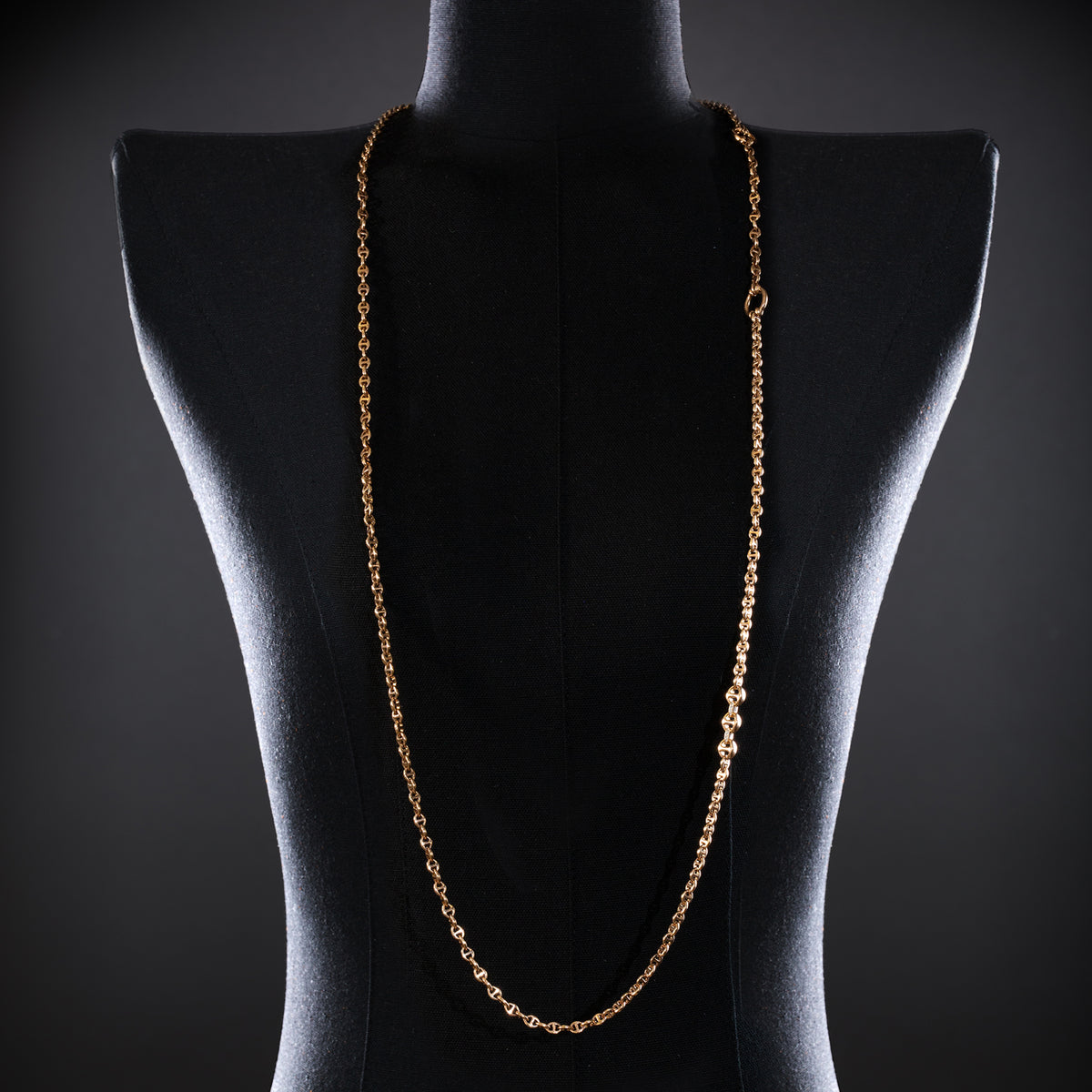 3mm Open-Link™ Necklace with Diamond Pendant - 42" in 18K yellow gold