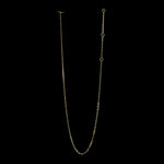 3mm Open-Link™ Necklace with Diamond Pendant - 42" in 18K yellow gold by HOORSENBUHS®, back view