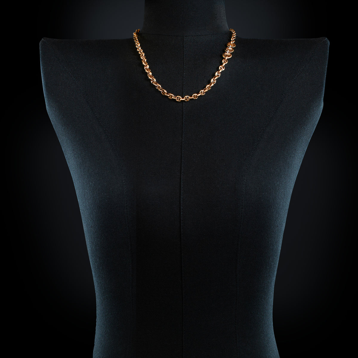 5mm Open-Link™ Necklace with Diamond Pendant - 22" in 18K rose gold