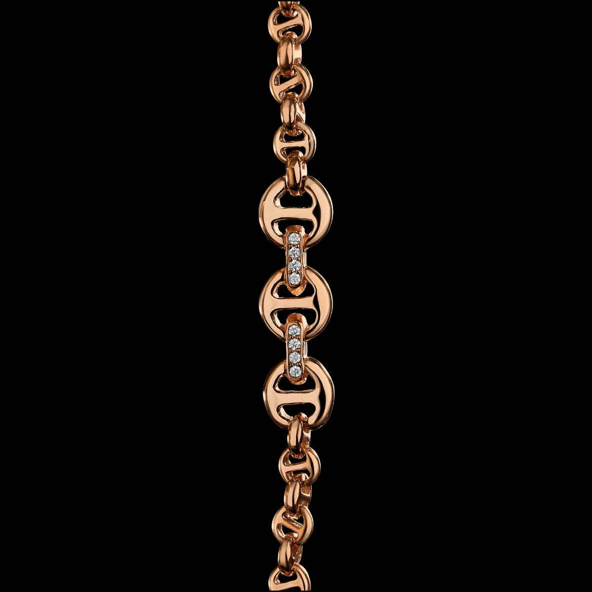 5mm Open-Link™ Necklace with Diamond Pendant - 26" in 18K rose gold, view 2