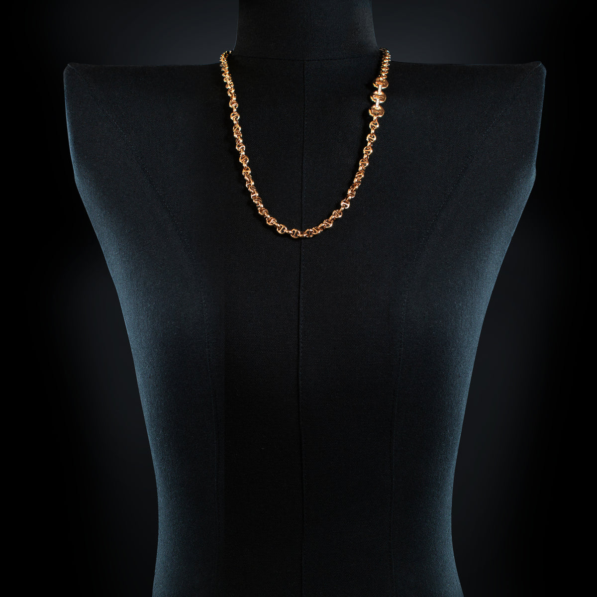 5mm Open-Link™ Necklace with Diamond Pendant - 26" in 18K rose gold