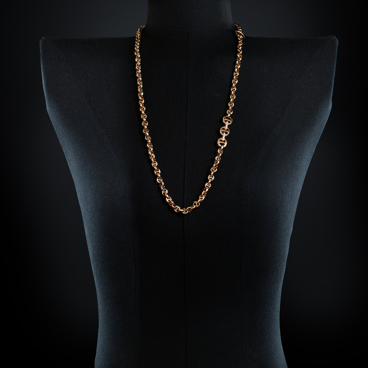 5mm Open-Link™ Necklace with Diamond Pendant - 30" in 18K rose gold