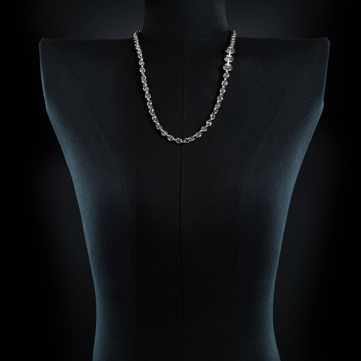5mm Open-Link™ Necklace with Diamond Pendant - 26" in sterling silver, view 2