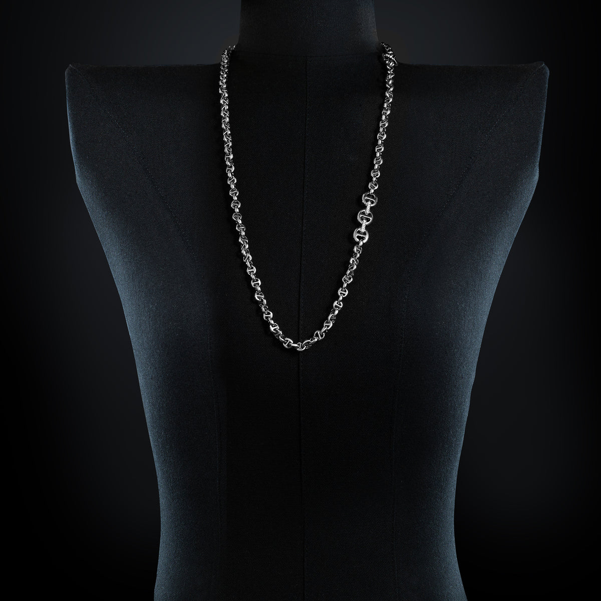 5mm Open-Link™ Necklace with Diamond Pendant - 30" in sterling silver, view 2