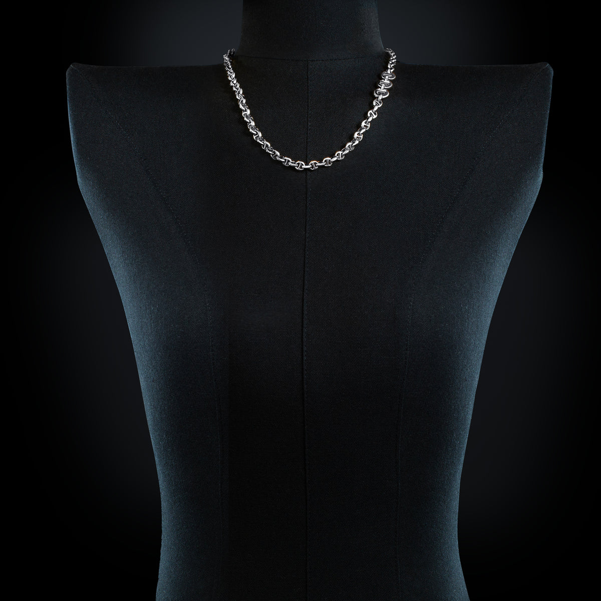 5mm Open-Link™ Necklace with Diamond Pendant - 22" in 18K white gold