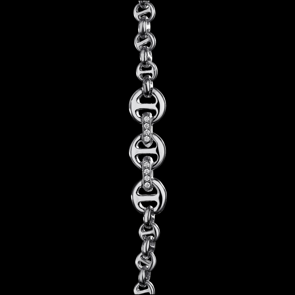5mm Open-Link™ Necklace with Diamond Pendant - 30" in 18K white gold, view 2