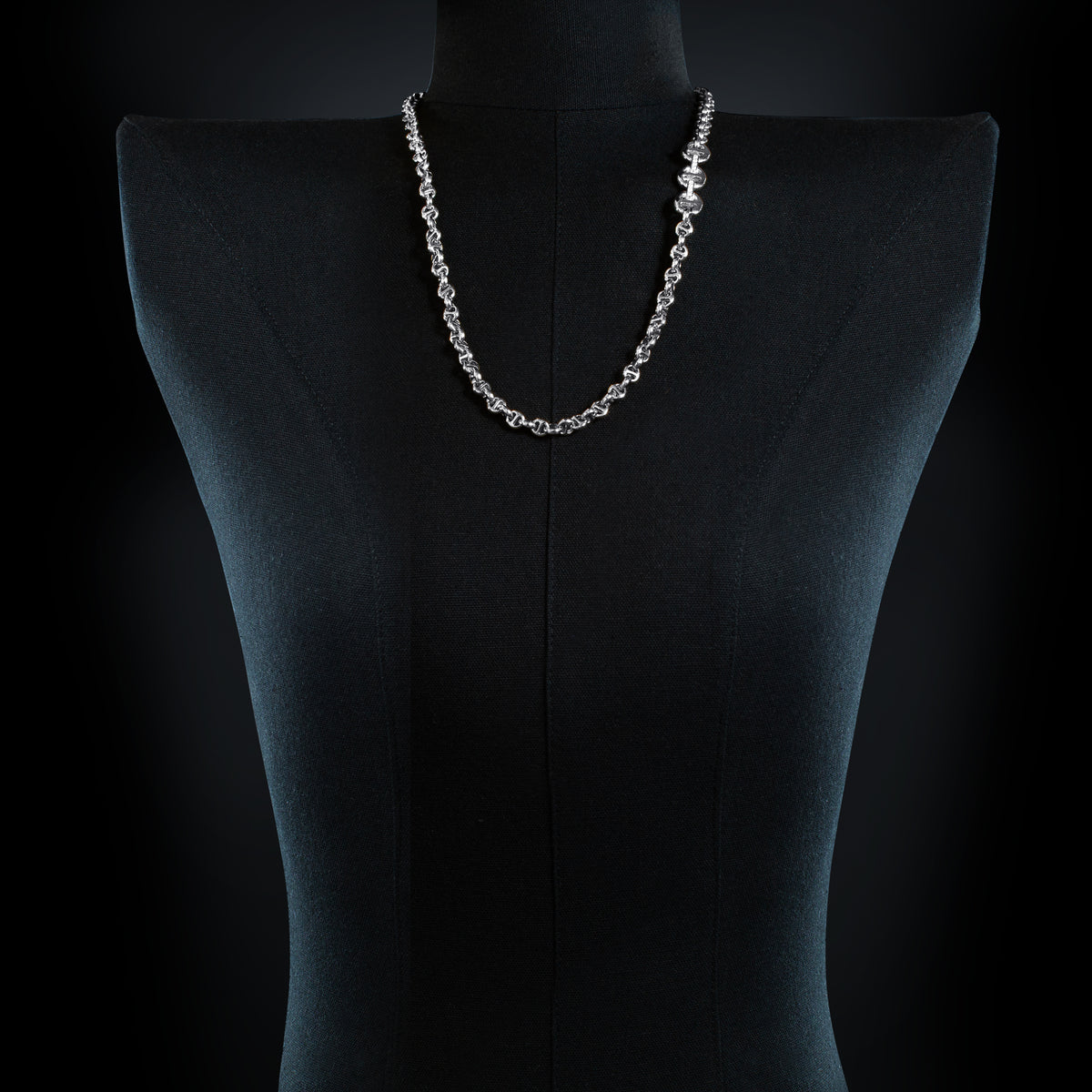 5mm Open-Link™ Necklace with Diamond Pendant - 26" in 18K white gold