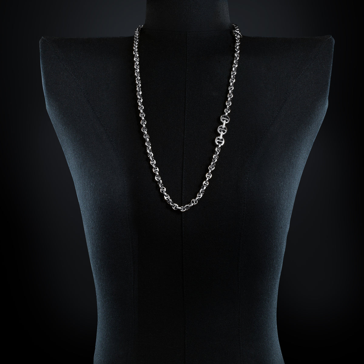 5mm Open-Link™ Necklace with Diamond Pendant - 30" in 18K white gold