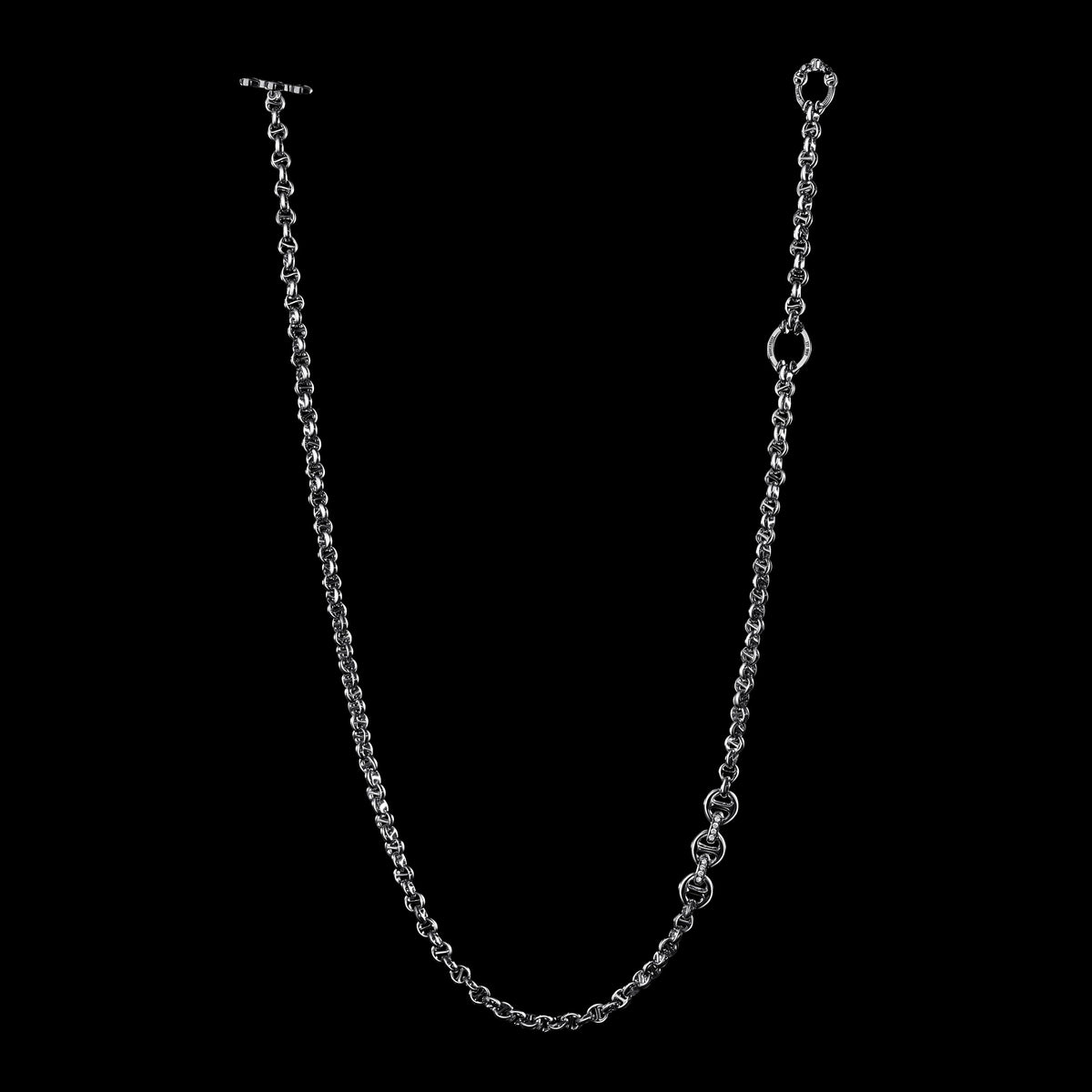 5mm Open-Link™ Necklace with Diamond Pendant - 30" in 18K white gold, back view