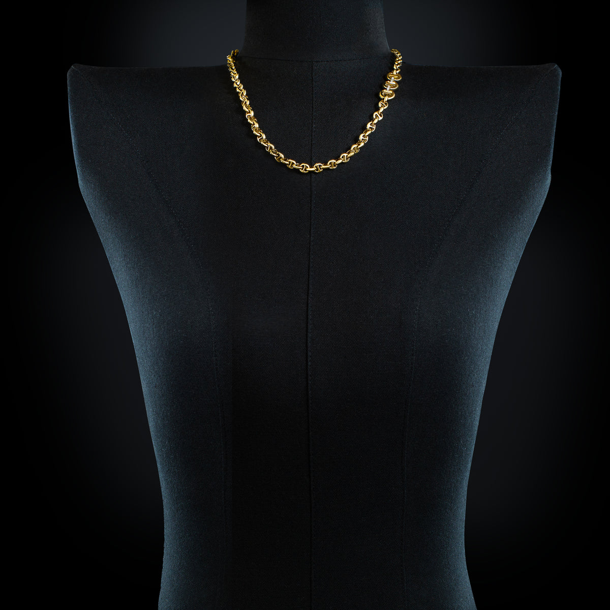 5mm Open-Link™ Necklace with Diamond Pendant - 22" in 18K yellow gold