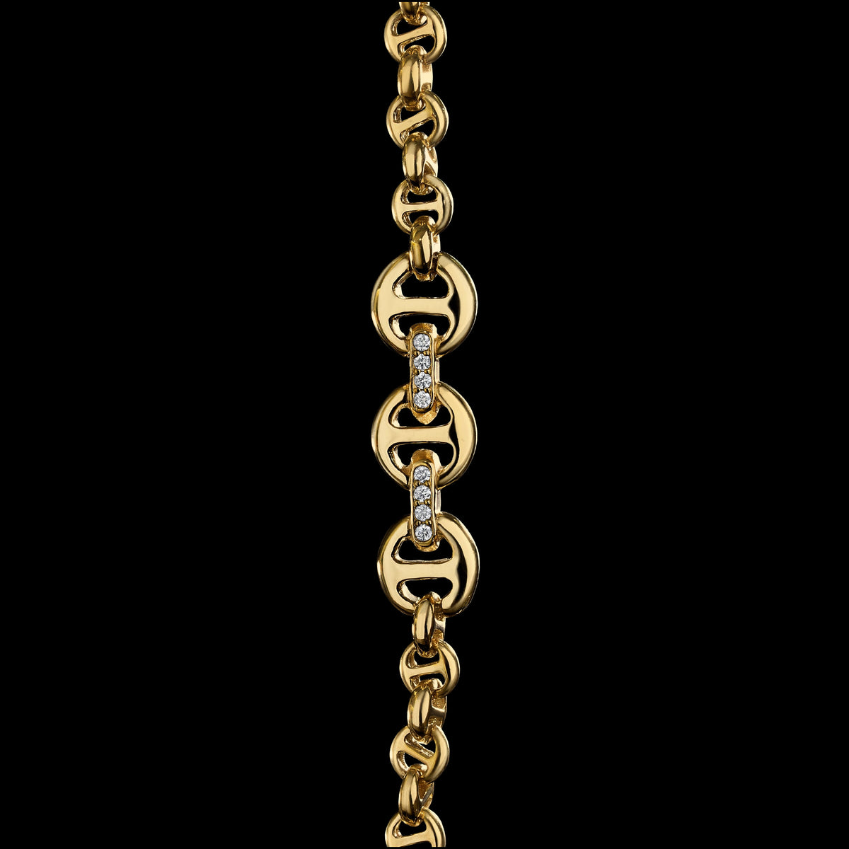 5mm Open-Link™ Necklace with Diamond Pendant - 26" in 18K yellow gold, view 2