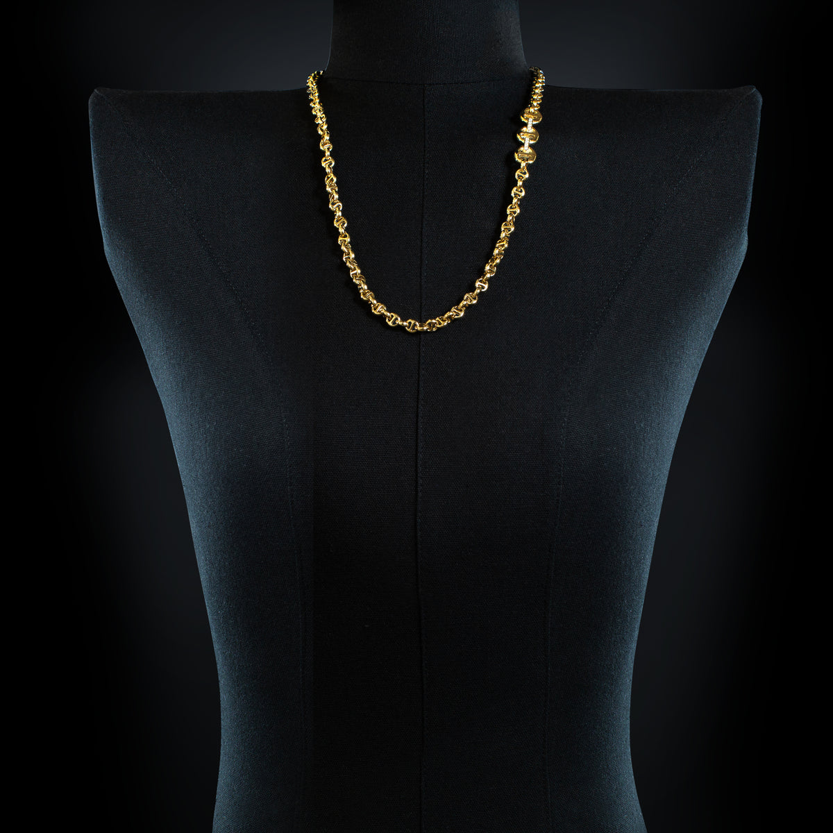 5mm Open-Link™ Necklace with Diamond Pendant - 26" in 18K yellow gold