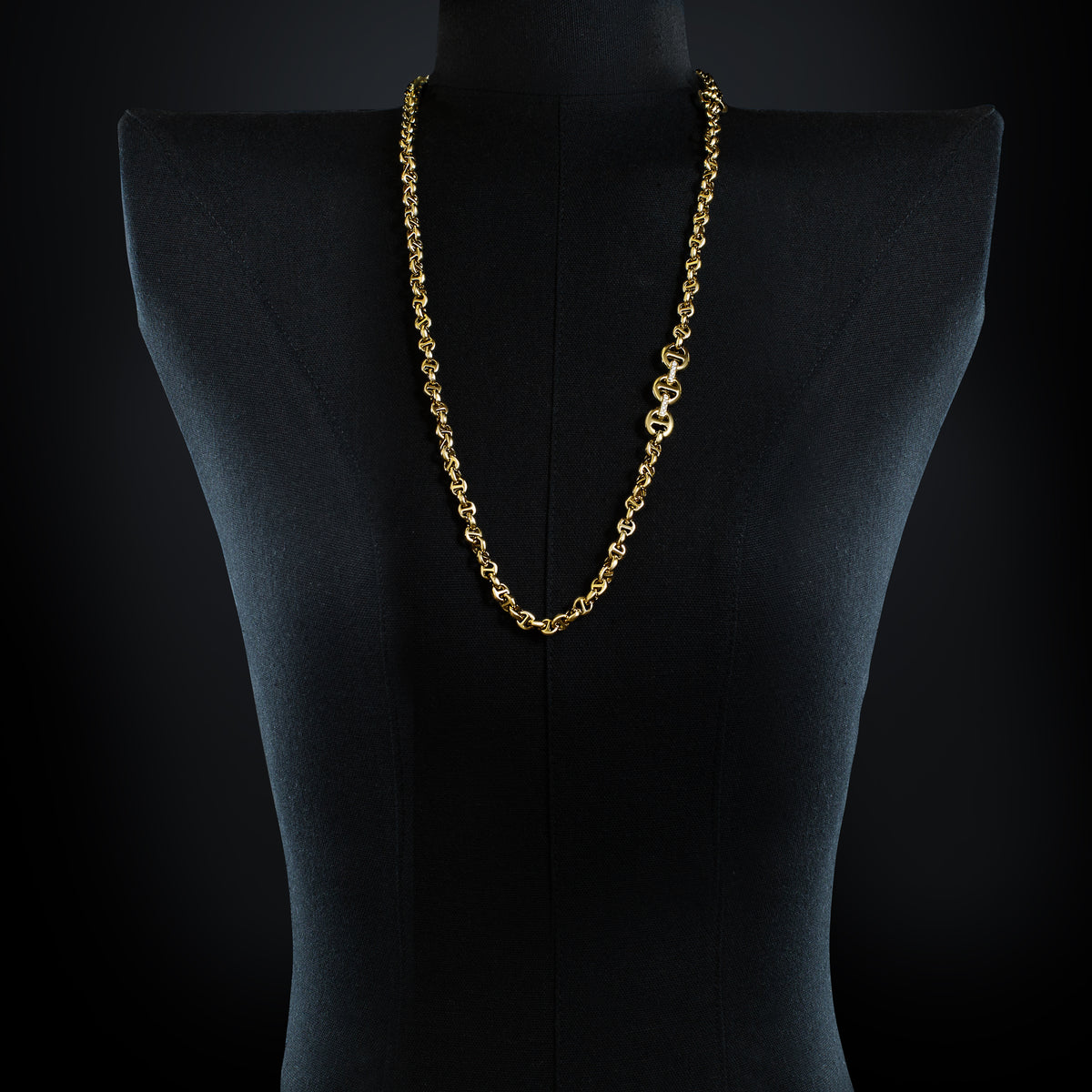 5mm Open-Link™ Necklace with Diamond Pendant - 30" in 18K yellow gold