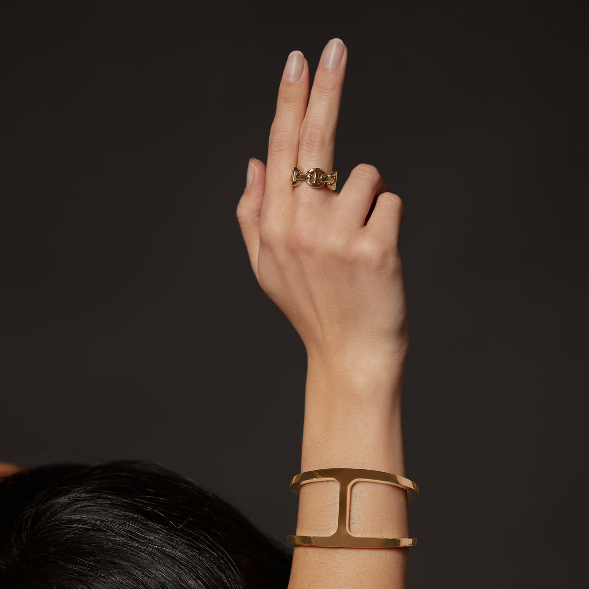 Phantom Cuff in 18K gold, shown with other pieces