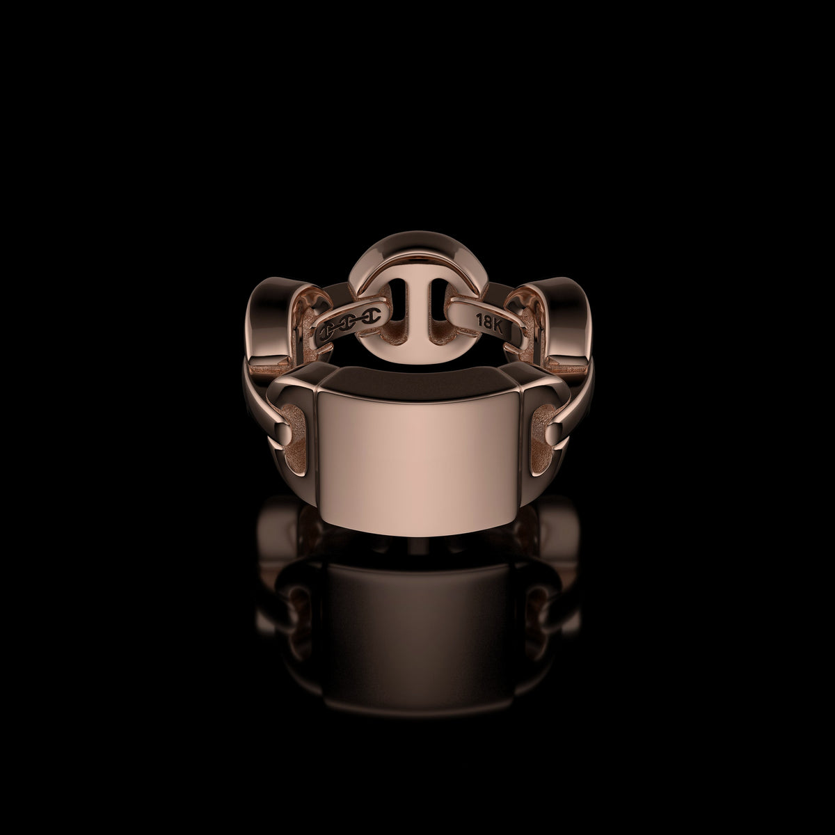 Brute Classic Tri-Link Monogram ring in 18K rose gold