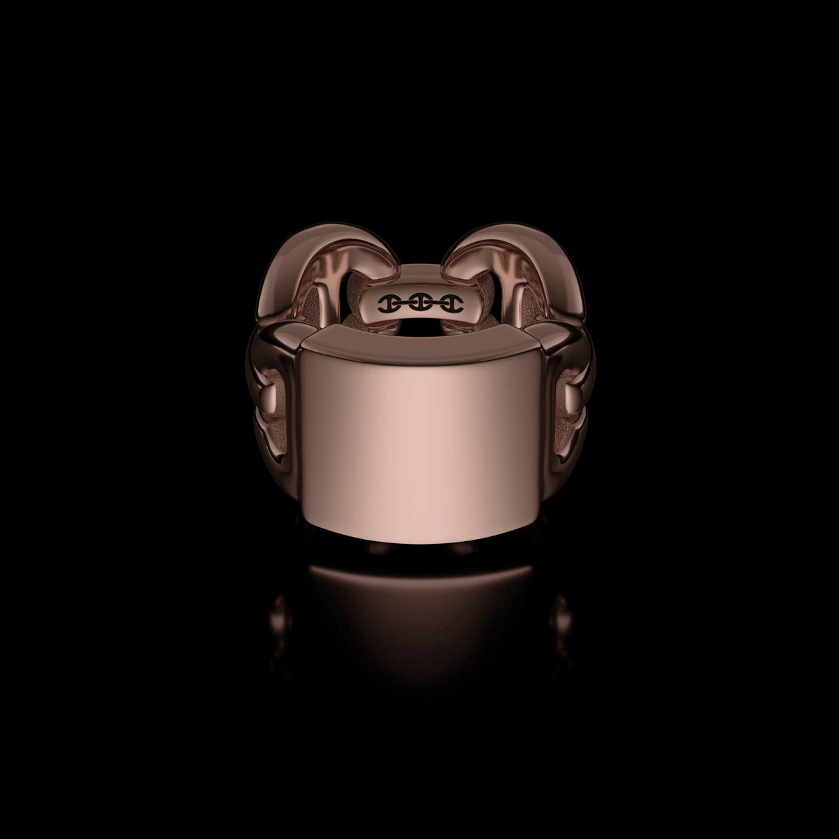 Quad Link Monogram ring in 18K rose gold
