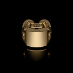 Quad Link Monogram ring in 18K yellow gold by HOORSENBUHS®