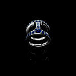 Brute Phantom with Sapphires ring in 18K gold, view 2