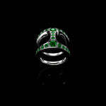 Brute Phantom with Emeralds ring in 18K gold, view 2