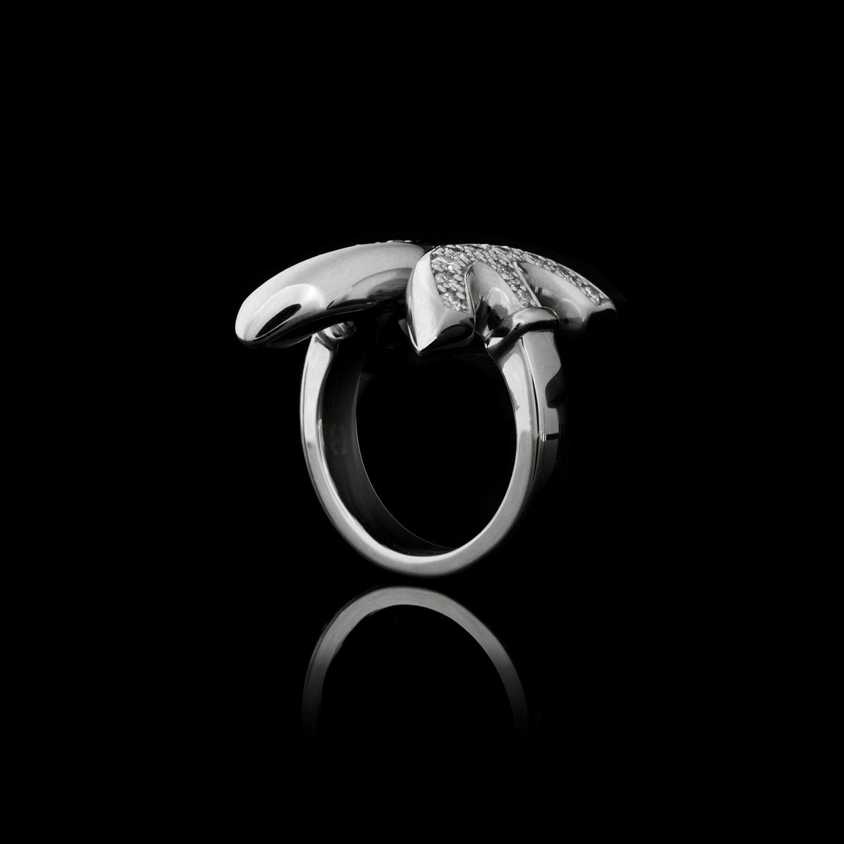Revere with Diamonds ring in sterling silver