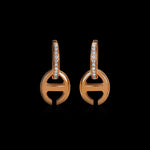 Klaasp Drop Earrings with Diamond Pavé in 18K rose gold