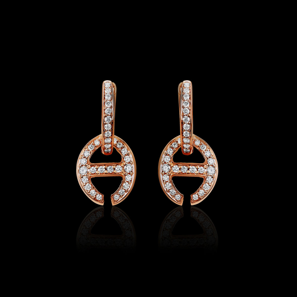 Klaasp with Diamonds earrings in 18K rose gold