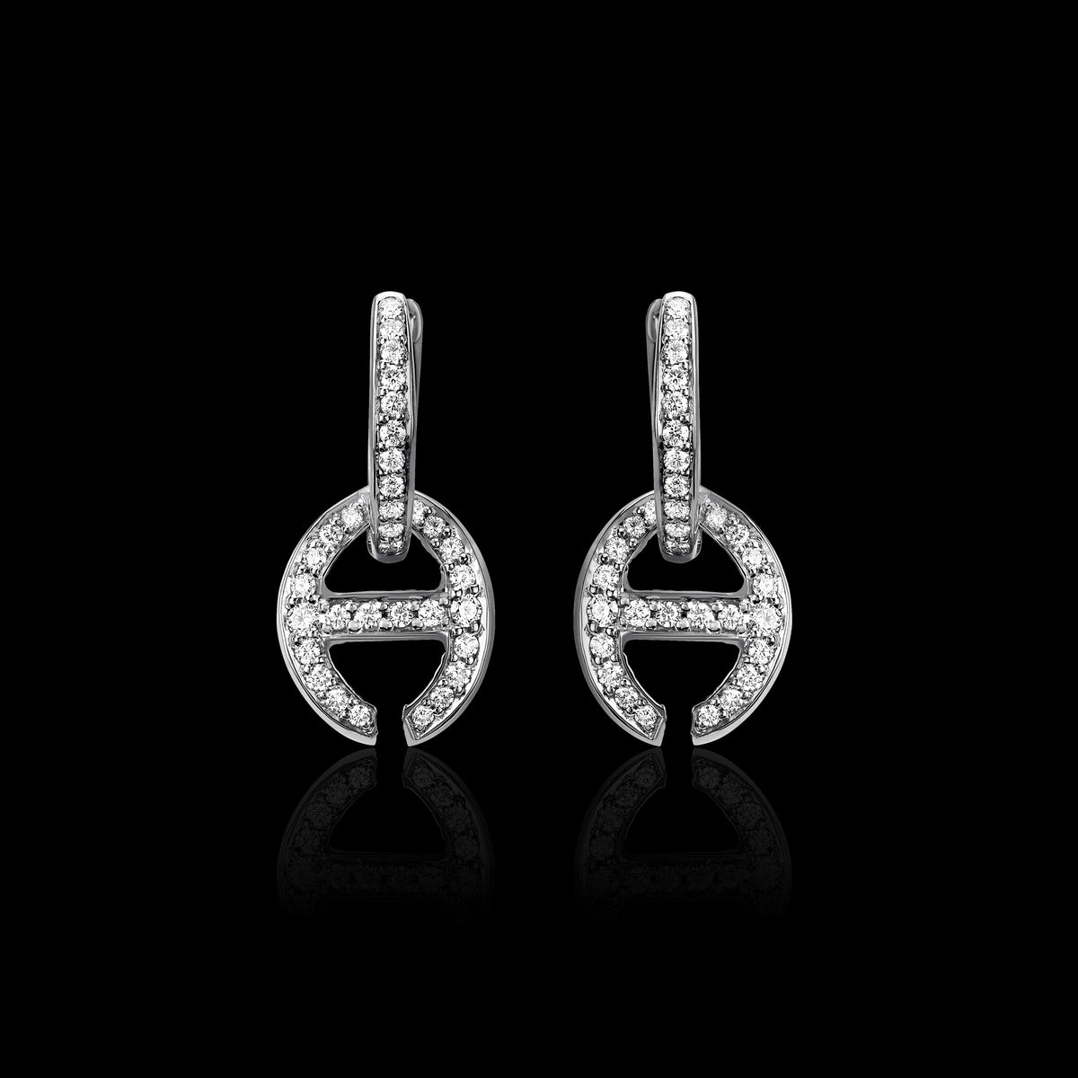 Klaasp with Diamonds earrings in 18K white gold
